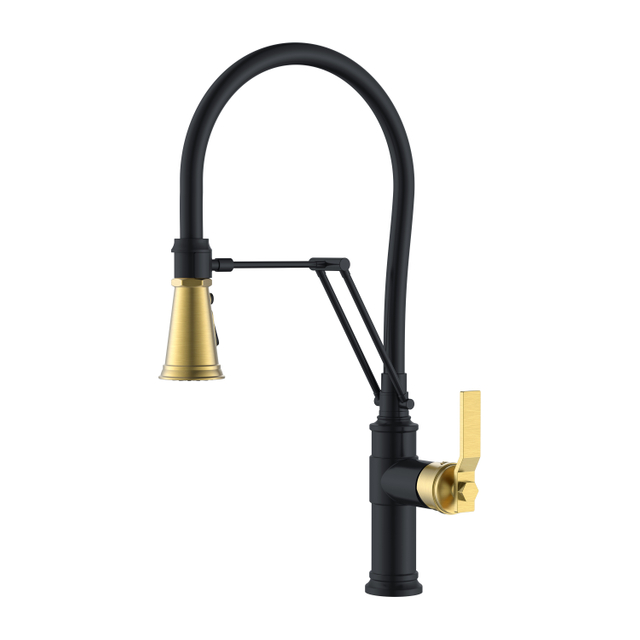Küchenarmatur in Schwarz und Gold Küchenarmatur in Schwarz