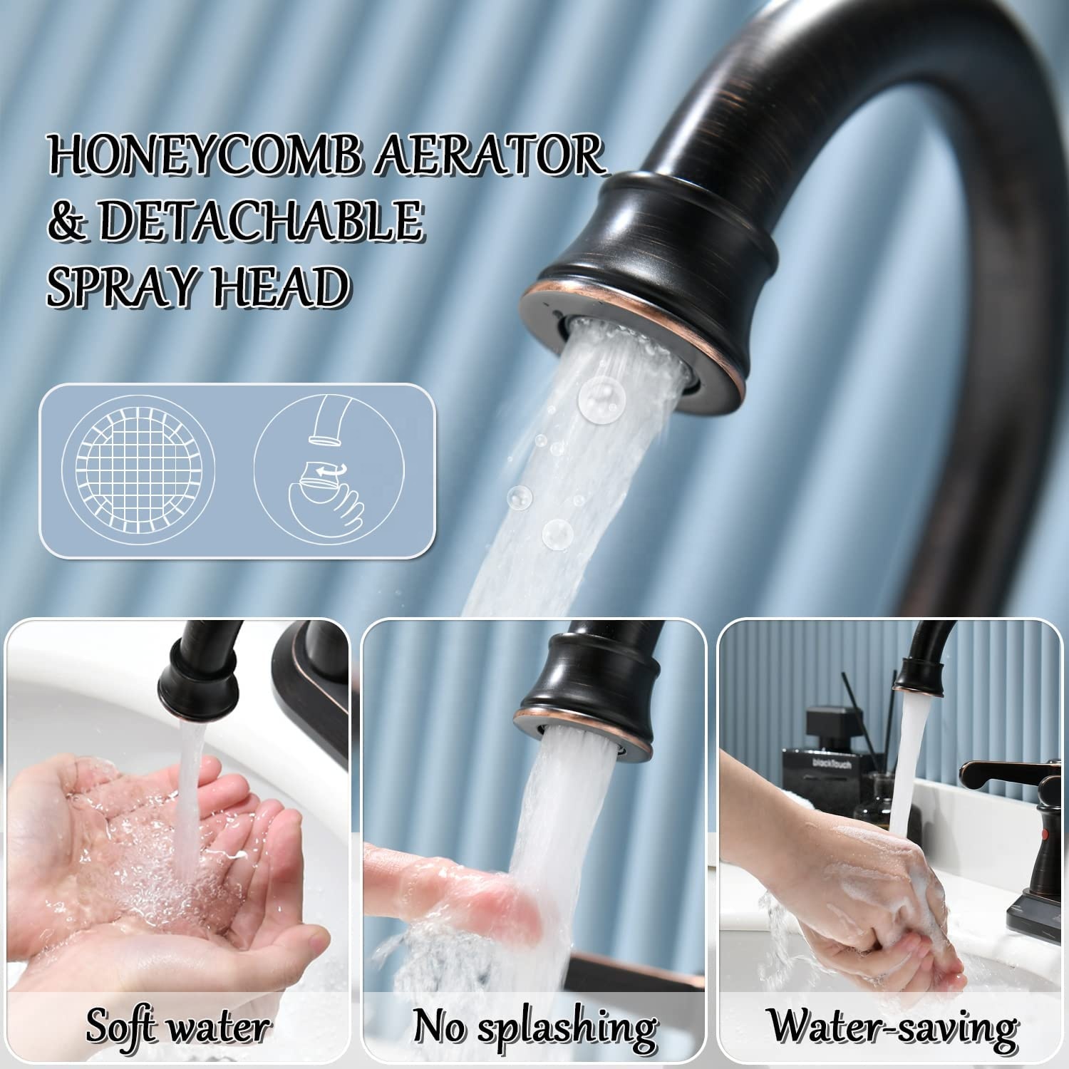 Wasserhähne Mischbatterien Badezimmer Doppelgriff Waschbecken Wasserhahn ORB Messing Waschbecken Wasserhahn