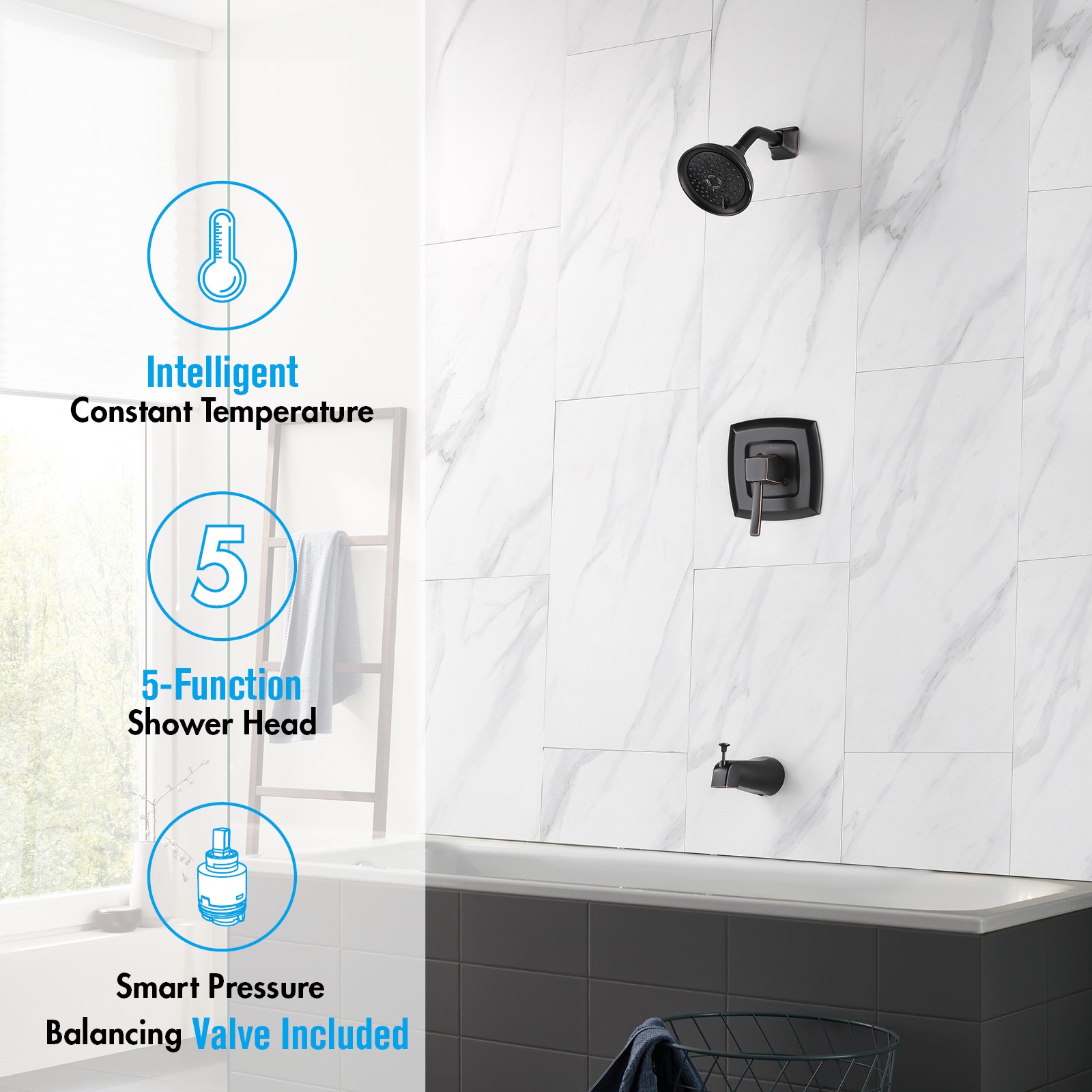 Einhand-Duscharmatur Badewanne ORB Duscharmatur