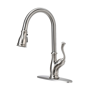 APS225-BN Schwanenhahn, gebürstetes Nickel, antiker Wasserhahn, herunterziehbarer Einhebel-Küchenarmatur