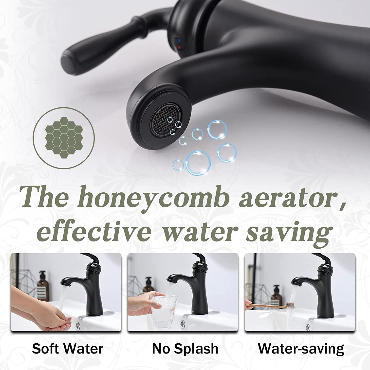 Wasserhahn Badezimmer Schwarz Kalt- und Warmwasserhahn Wasserhahn Mattschwarz Badezimmerhahn Einloch