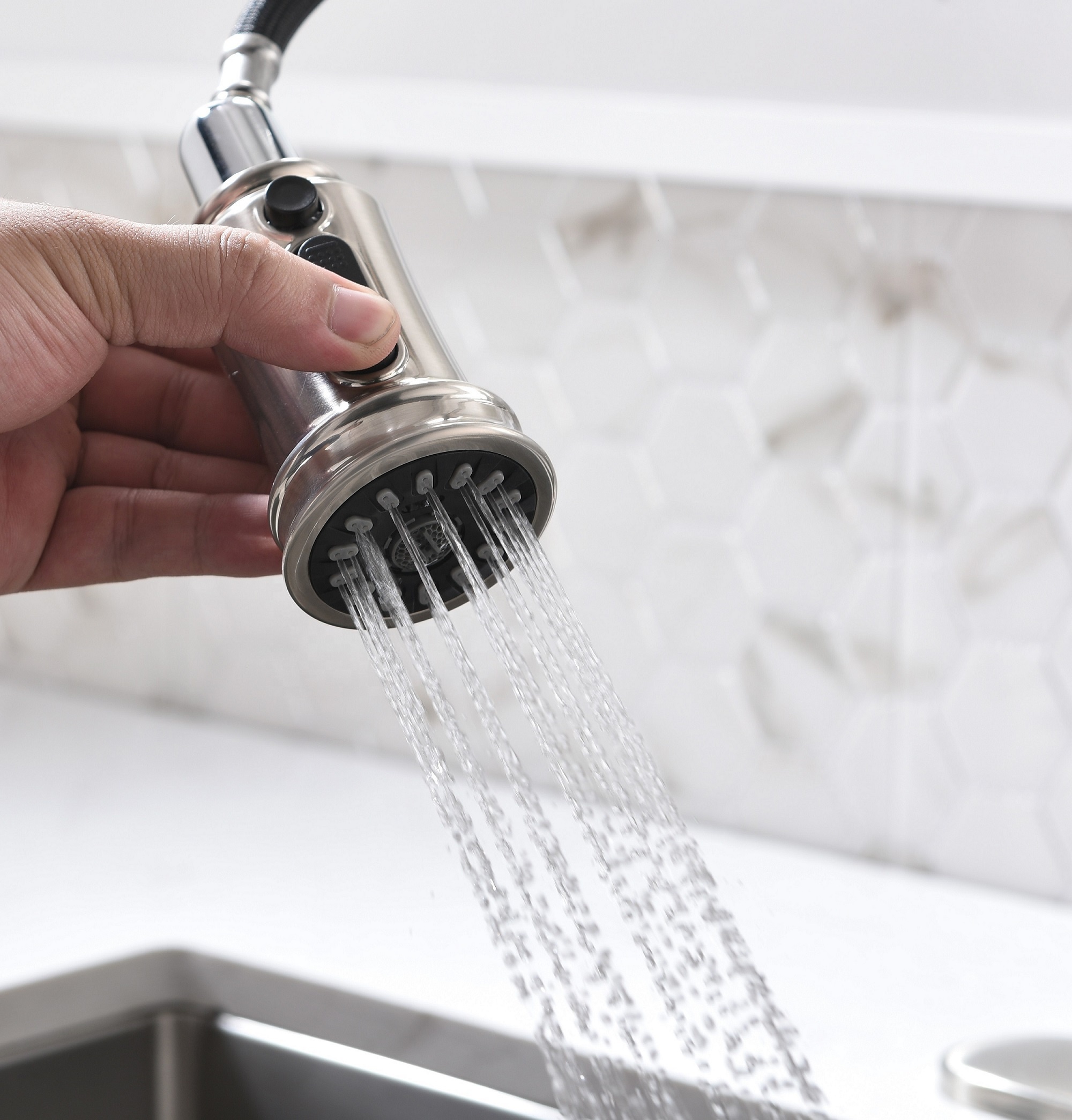 APS135-BN Küchenarmatur Cupc Schwenkauslauf für Küchenspüle Wasserhahn Küchenarmatur herunterziehen