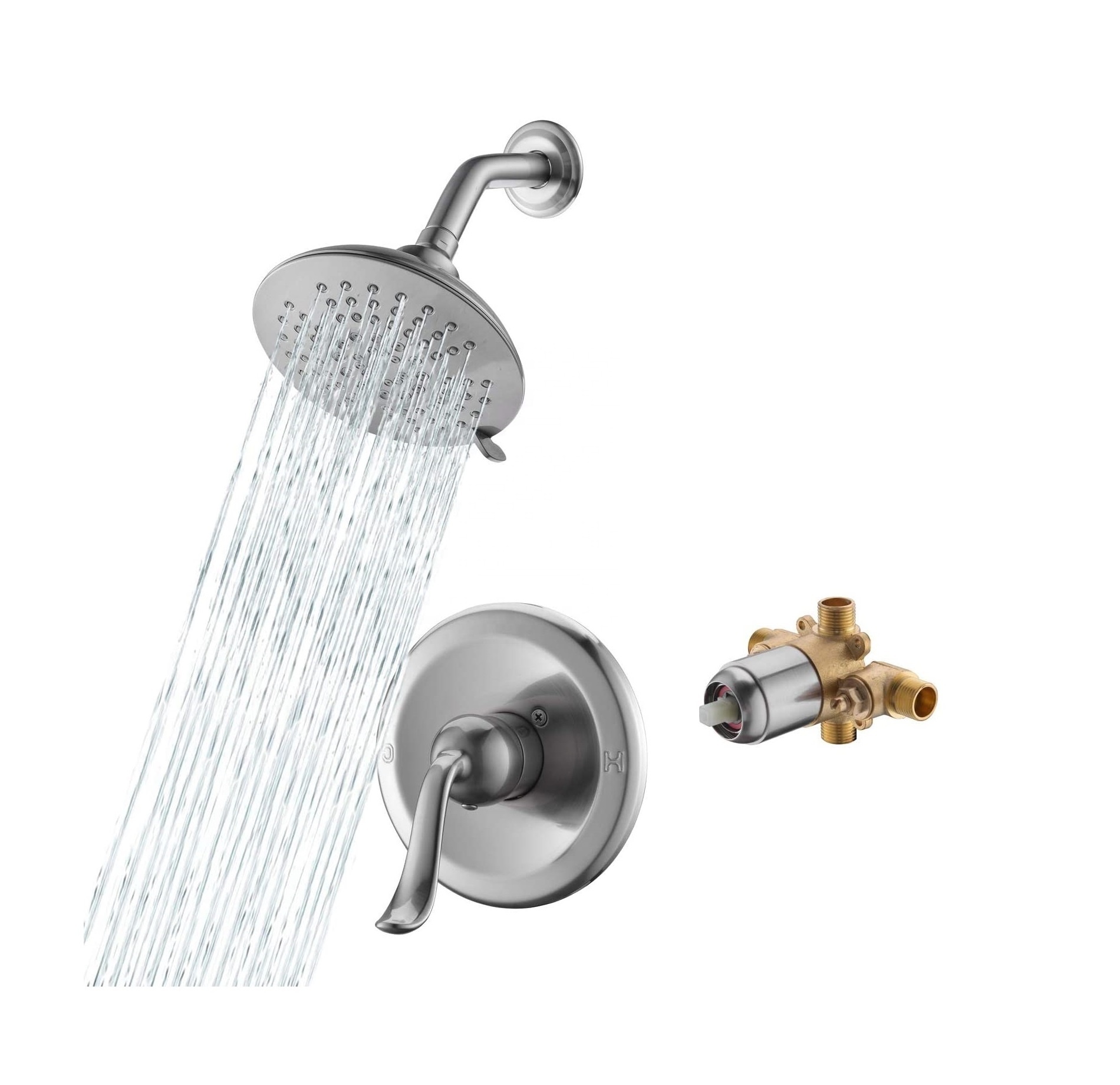 Wasserhähne Badezimmer Dusche Regendusche Nickel Chrom Unterputzmischer Regendusche Set