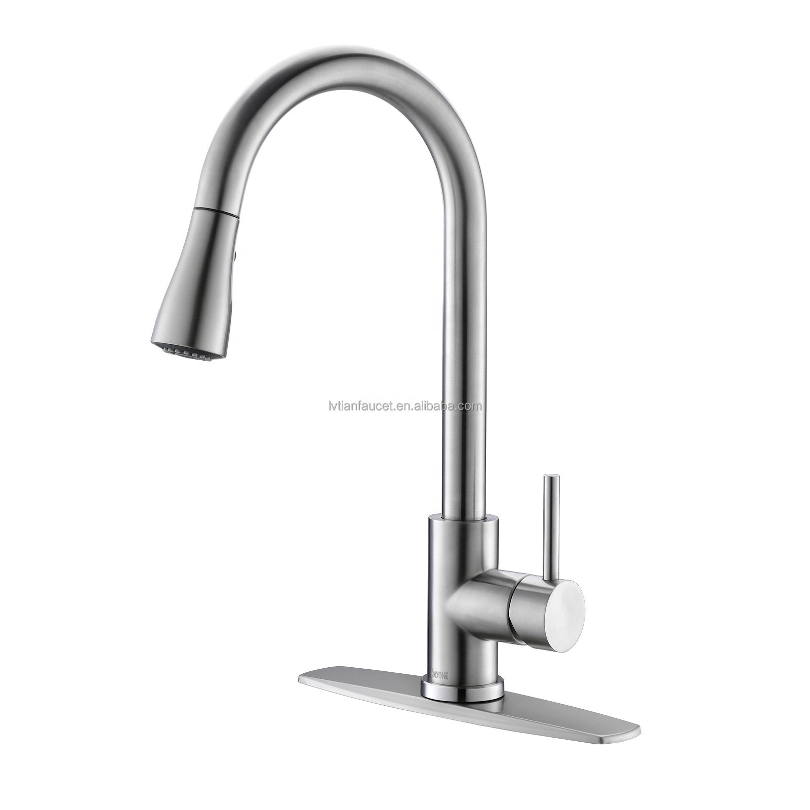 LVTIAN APS247 Küchenarmaturen aus mattschwarzem Edelstahl 304 mit ausziehbarem Auslauf