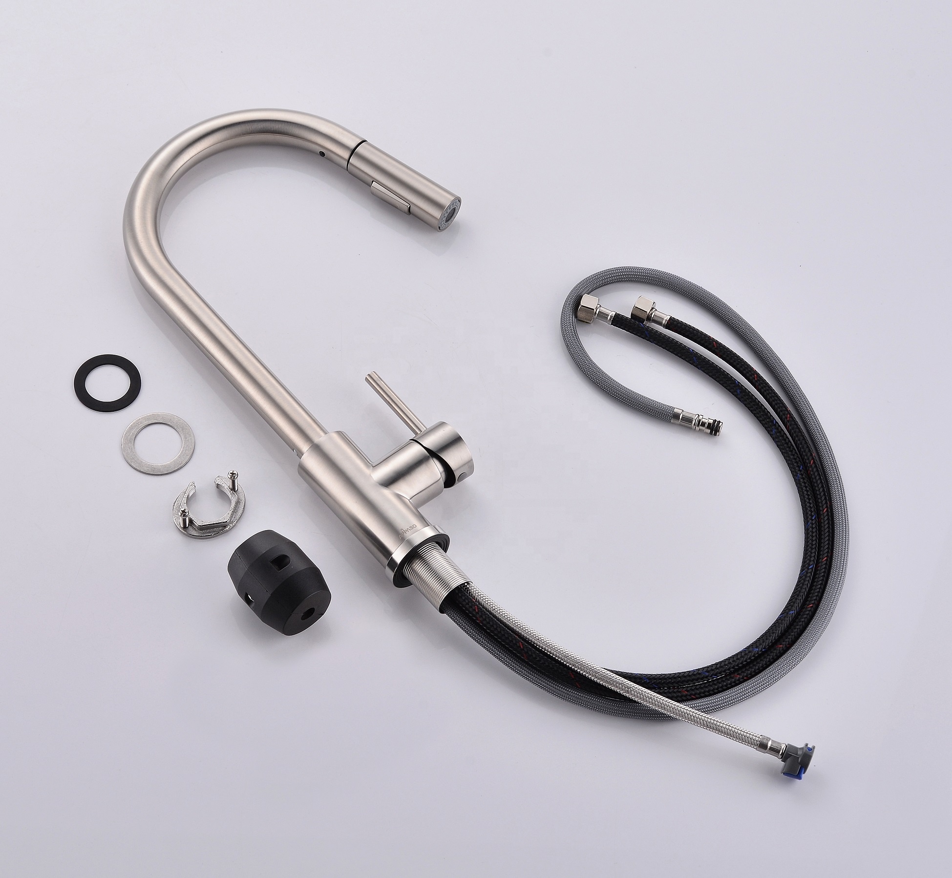 APS209-BN 2-Funktions-Küchenarmatur Einhand-360-Grad-Küchenarmatur aus gebürstetem Nickel