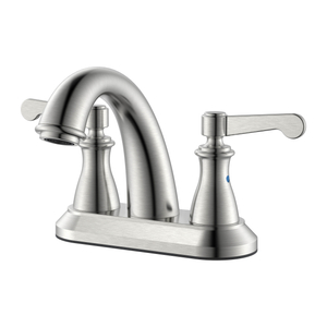 Badezimmerarmatur aus gebürstetem Nickel 3-Loch-Badezimmerarmatur Zweigriff-Badezimmerarmatur 