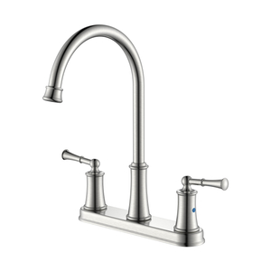 Küchenarmatur mit zwei Griffen 3-Loch-Küchenarmatur aus gebürstetem Nickel