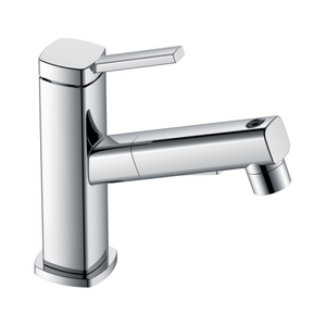 Badarmatur mit ausziehbarem Springbrunnen für Zahnbürste Chrom-Badarmatur