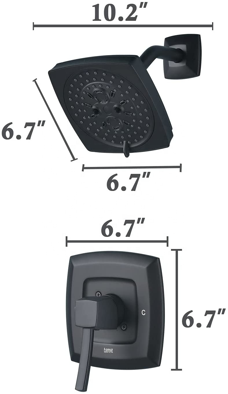 APT150-MB Quadratischer Mischer Schwarzer Duschhahn Badezimmer-Duscharmaturen Schwarzes Wasserhahn-Duschset