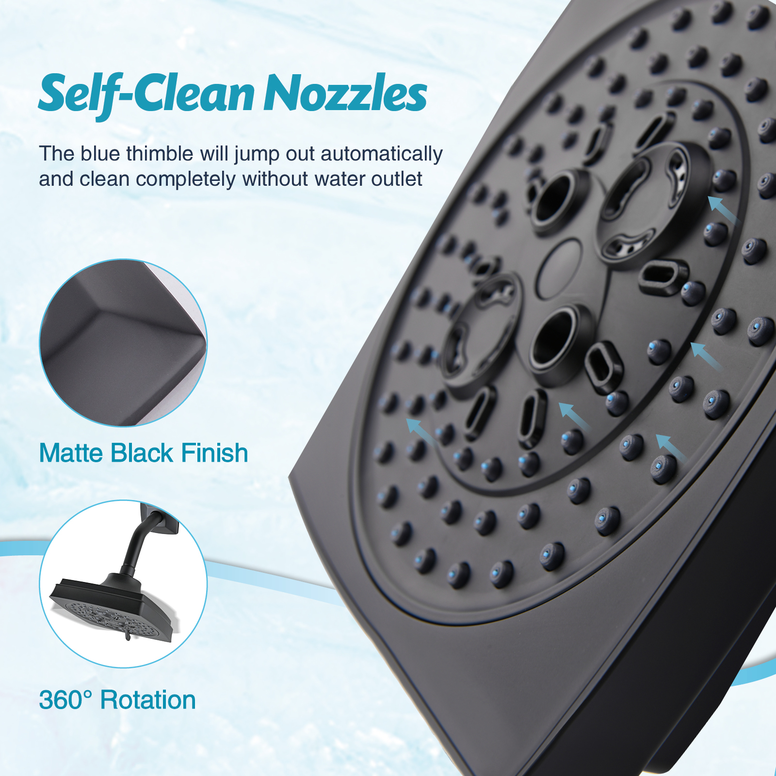 Schwarze Duschmischbatterien Upc Schwarzer Wasserhahn Badezimmerteile Duscharmatur Set Quadratischer Duschhahn