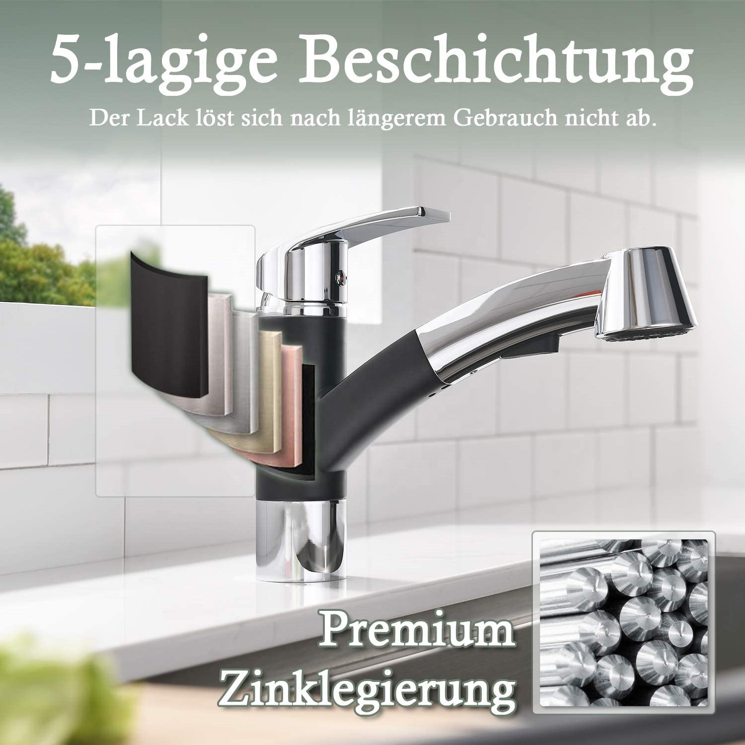 Schwarz Matt Küchenarmaturen Professionelle Küchenarmaturen Ein Griff Ausziehbarer Küchenarmatur