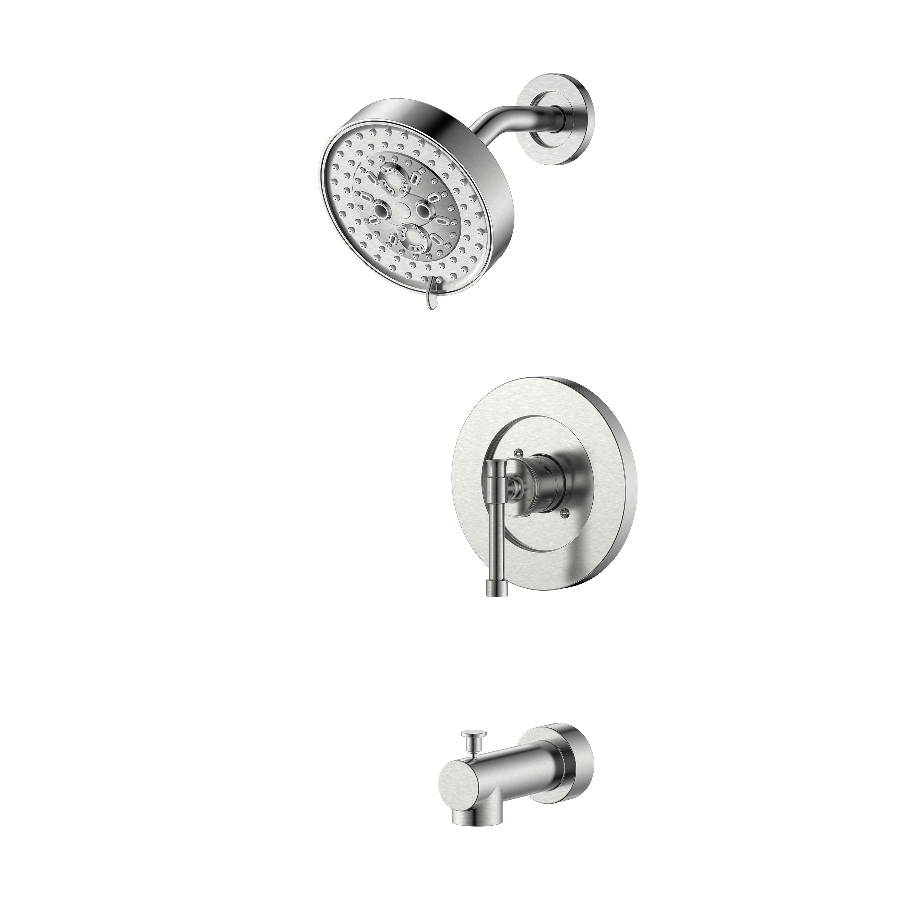 Duscharmatur aus gebürstetem Nickel, Einhand-Duscharmatur